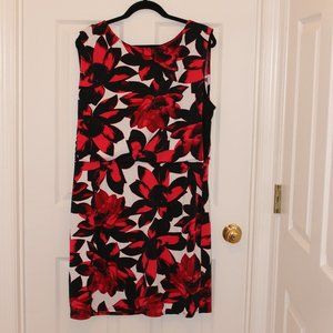 Worthington Red Floral Sleeveless Dress XL
